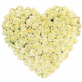 Srdce z bílých růží